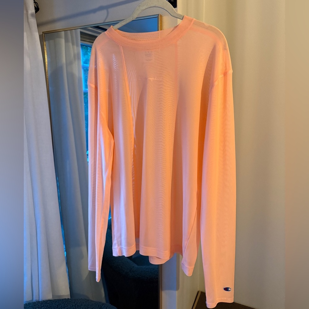 Peach Champion long sleeve mesh shirt